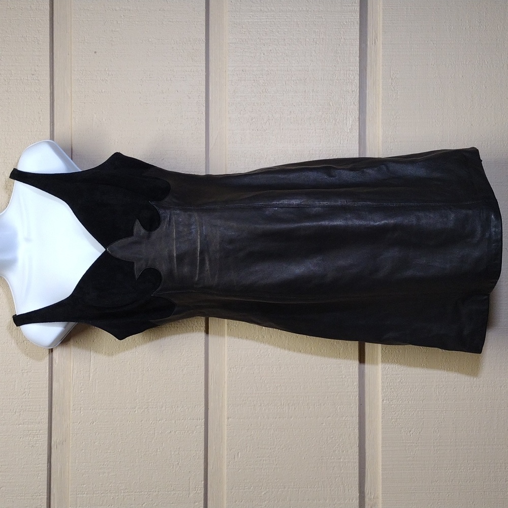 Michael Hoban sexy suede and leather dress 6